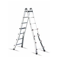 Produktbild von cimco® - Aluminium-Teleskop-Leiter mit 2 x 10 Stufen, Höhe min/max 1,53m/5,22m,