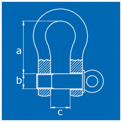 Produktbild von null - Schäkel geschweifte Form hochfest, 12 t