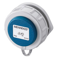 Produktbild von MENNEKES - Schuko Anbausteckdose, IP68, grau/blau, ovaler Flansch