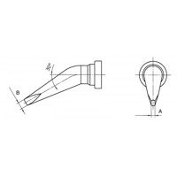 Produktbild von Weller® - Lötspitze LT, Meißelform, LT BX/2,4 x 0,8mm, gebogen