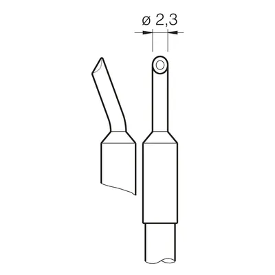 Produktbild von JBC - Lötspitze Serie C245 Sondertypen, C245122/1,5 x 0,5mm, Pin Lötspitze