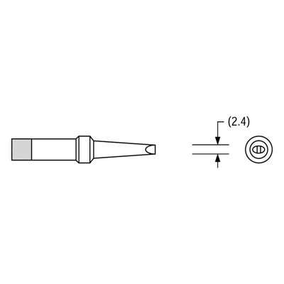 Produktbild von PLATO - Lötspitze für Weller Serie PT, Meißelform, PT B9/2,4mm, gerade