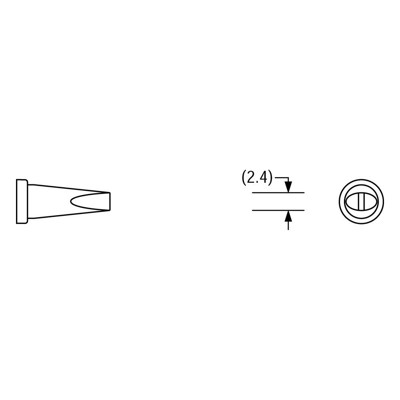 Produktbild von PLATO - Lötspitze für Weller Serie LT, Meißelform, LT B/2,4 x 0,8mm, gerade