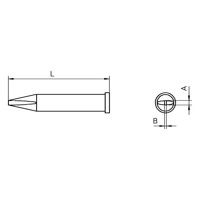 Produktbild von Weller® - Lötspitze Serie XT, Meißelform, XT A/1,6 x 0,7mm, gerade, 1 Stück