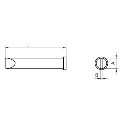 Produktbild von Weller® - Lötspitze Serie XT, Meißelform, XT E/5,9 x 1,2mm, gerade, 1 Stück