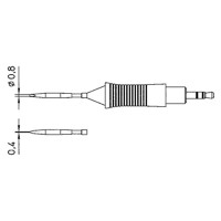 Produktbild von Weller® - Lötspitze Serie RT, Meißelform, RT 9/0,8 x 0,4mm, gerade