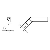 Produktbild von Weller® - Lötspitze Serie RTW, Meißelform, RTW 3/1,0 x 3,0mm, gebogen