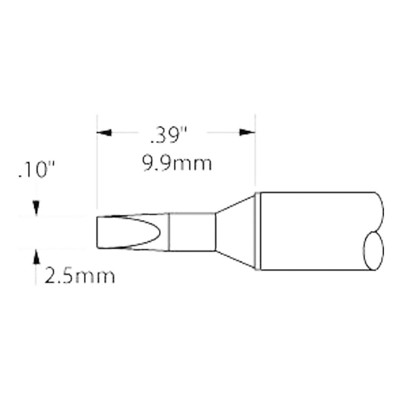 Produktbild von METCAL™ - Lötpatrone für MX-500 STTC, 2,5mm, 9,9mm, meißelform