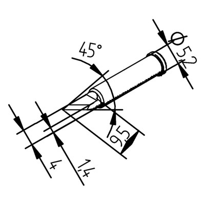 Produktbild von Ersa - Lötspitze Serie 0102, Sonderform, BDLF20/2,0mm, PLCC-Messer, 1 Stück