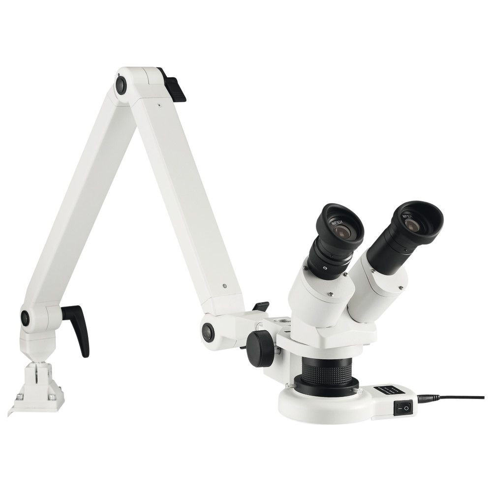 ESCHENBACH Stereomikroskop mit LED-Ringbeleuchtung, mit Federgelenkarm Produktbild img1 L