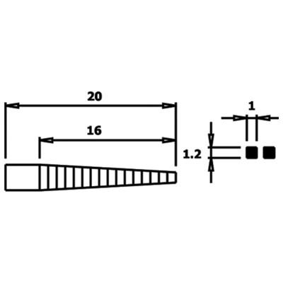 Produktbild von WETEC - Mini-Flachzange Ecotec, kurz, Greifflächen geriffelt, 1,2mm, ESD-Griffe