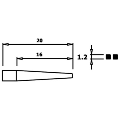 Produktbild von WETEC - Mini-Flachzange Ecotec, kurz, Greifflächen glatt, 1,2mm, ESD-Griffe