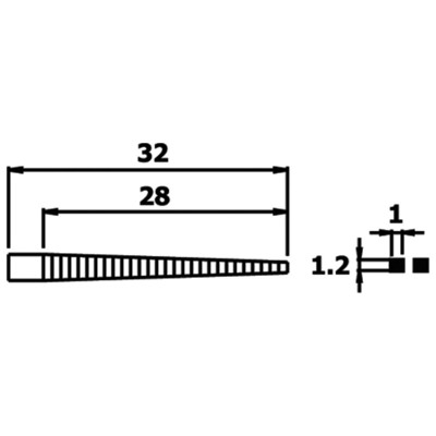 Produktbild von WETEC - Mini-Flachzange Ecotec, lang, Greifflächen geriffelt, 1,2mm, ESD-Griffe