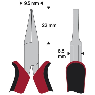 Produktbild von WETEC - Flachzange Protec, Greifflächen geriffelt