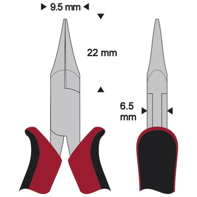 Produktbild von WETEC - Nadel-Spitzzange Protec, Greifflächen glatt