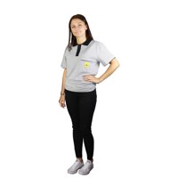 Produktbild von WETEC - ESD-Polo-Shirt, mit schwarzem Kragen, Größe M, grau