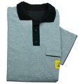 Produktbild von WETEC - ESD-Polo-Shirt, mit schwarzem Kragen, Größe XXL, blau