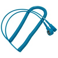 Produktbild von WETEC - Spiralkabel mit Druckknopf, ESD, hellblau, 3/10mm, 2,4 m