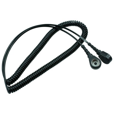 Produktbild von WETEC - Spiralkabel mit Druckknopf, ESD, schwarz, 10/10mm, 2,4 m