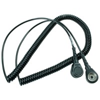 Produktbild von WETEC - Spiralkabel mit Druckknopf, ESD, schwarz, 3/10mm, 3,6 m