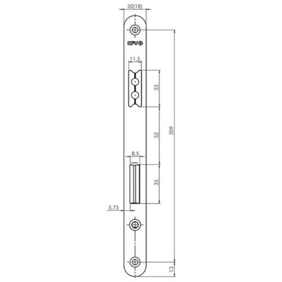 Produktbild von ABL - ZT-Einsteckschloss, E72, VK8, D55,20rd, DL/DR