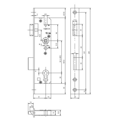 Produktbild von KFV - Rohrrahmenschloss Nr. 28 PZ W 40/92mm verz