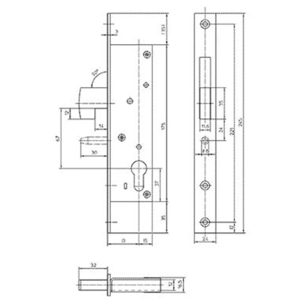 ABL PT-Einsteckschloss, PZ, D40,24kt, DL/DR Produktbild img2 L