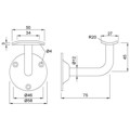 Produktbild von KWS - 4524 Handlaufstütze Stahl, silber für 75mm Wandabstand