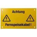 Produktbild von Dönges - Hinweisschild "Achtung Fernspeisekabel" gelb/schwarz, 200 x 120 mm