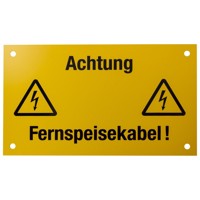 Produktbild von Dönges - Hinweisschild "Achtung Fernspeisekabel" gelb/schwarz, 200 x 120 mm