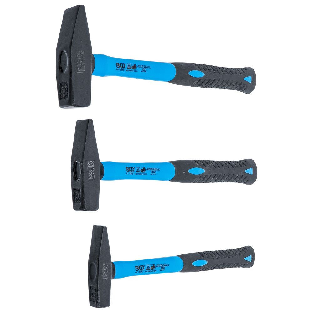 BGS Schlosserhammer-Satz, DIN 1041, Fiberglasstiel, 3-teilig, 300-800 g Produktbild img3 L