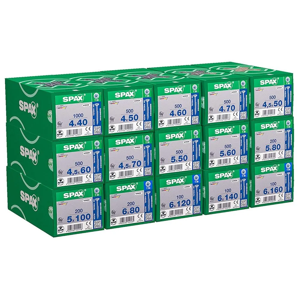 SPAX Heimwerker Set Smart, 15 Packungen, 5.900 Schrauben, Teilgewinde Produktbild img1 L