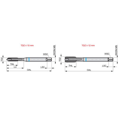 Produktbild von Dormer - Maschinen-Gewindebohrer Schälanschnitt Blauring HSS-E-PM TiAlN E241M10