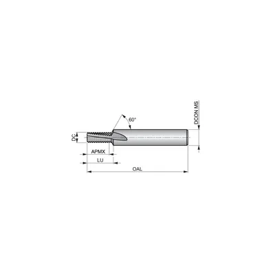Produktbild von Dormer - HM-Gewindefräser Spiralnut 10° AlCrN DIN&nbsp;6535 HA J2008.2X1.5, MM10