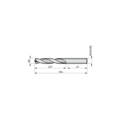 Produktbild von Dormer - Spiralbohrer HM 140° DIN 6537 L Kurz TiAlN DIN&nbsp;6535 HA R4543.6, 3.6mm