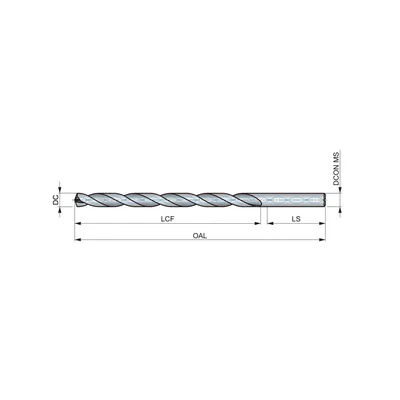 Produktbild von Dormer - HM-Spiralbohrer TiAlN DIN 6535 HA 140° Lang 8xD R45912.0, 12mm