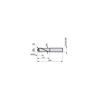 Produktbild von Dormer - S6294.0 Radius - Kopierfräser, Unbeschichtet DIN 6535 HA ø4mm