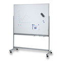 EICHNER Fahrbare Planungstafel mit Whiteboard, mit Ablageschale für Stifte und Schwamm, Format: 1550 x 1945 mm, 9 Schienen, Grau, Verpackungseinheit: 1 STK Produktbild img3 S