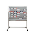 EICHNER Fahrbare Planungstafel mit Whiteboard, mit Ablageschale für Stifte und Schwamm, Format: 1550 x 1945 mm, 9 Schienen, Grau, Verpackungseinheit: 1 STK Produktbild img4 S