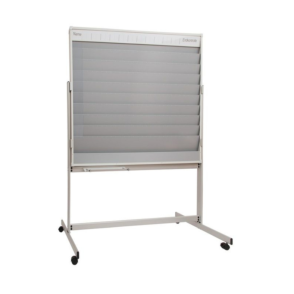 EICHNER Fahrbare Planungstafel mit Whiteboard, mit Ablageschale für Stifte und Schwamm, Format: 1550 x 1945 mm, 9 Schienen, Grau, Verpackungseinheit: 1 STK Produktbild img5 L