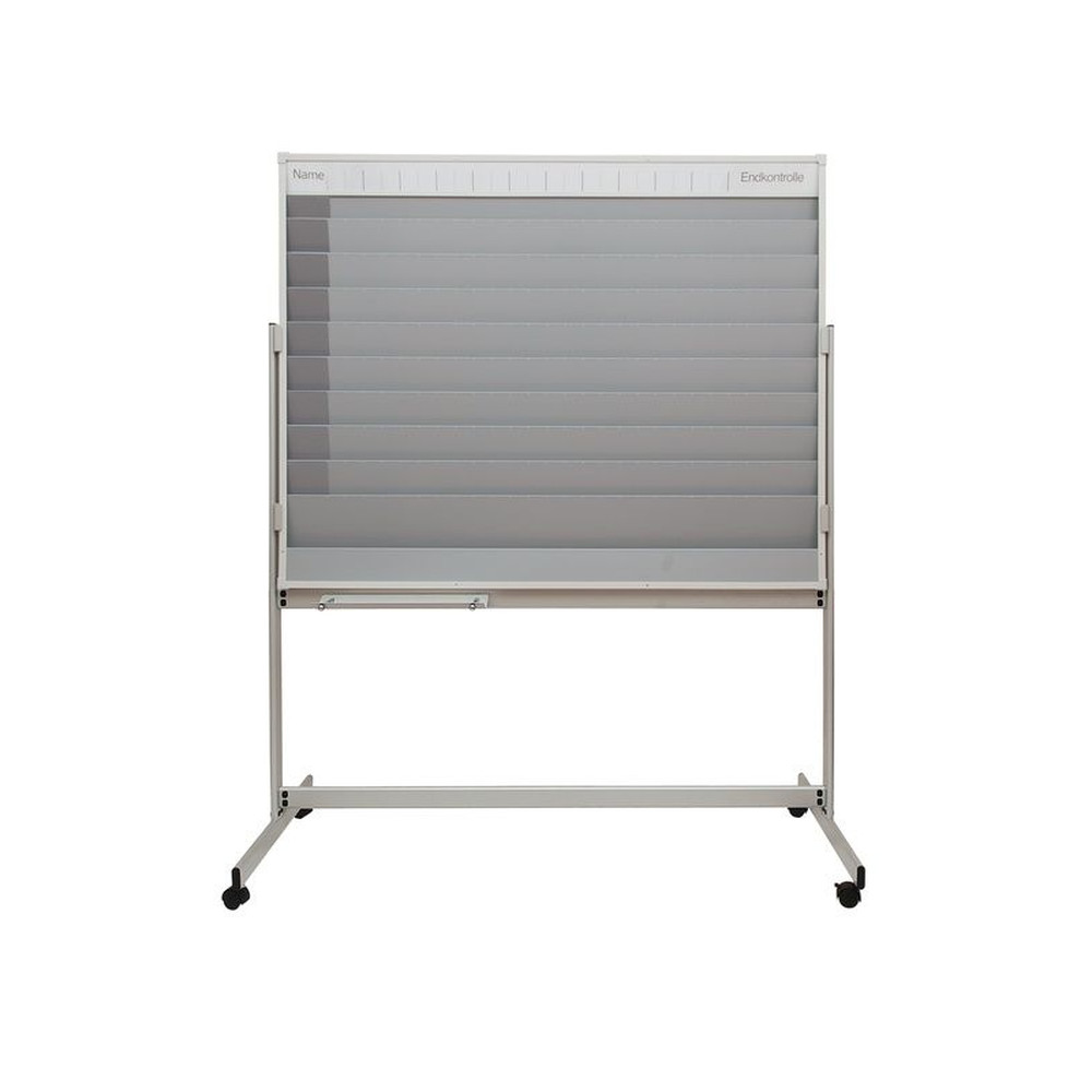 EICHNER Fahrbare Planungstafel mit Whiteboard, mit Ablageschale für Stifte und Schwamm, Format: 1550 x 1945 mm, 9 Schienen, Grau, Verpackungseinheit: 1 STK Produktbild img6 L