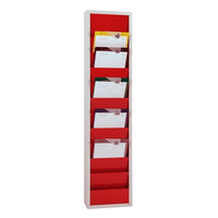 EICHNER Planungstafel einreihig aus Metall, für DIN A4 Auftragstaschen, Maße: 315 x 1280 mm, Rot, Verpackungseinheit: 1 STK Produktbild