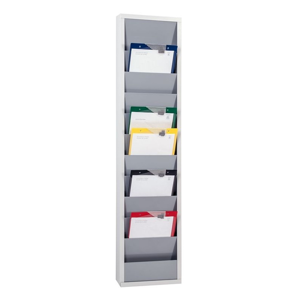 EICHNER Planungstafel einreihig aus Metall, für DIN A4 Auftragstaschen, Maße: 315 x 1280 mm, Grau, Verpackungseinheit: 1 STK Produktbild img1 L