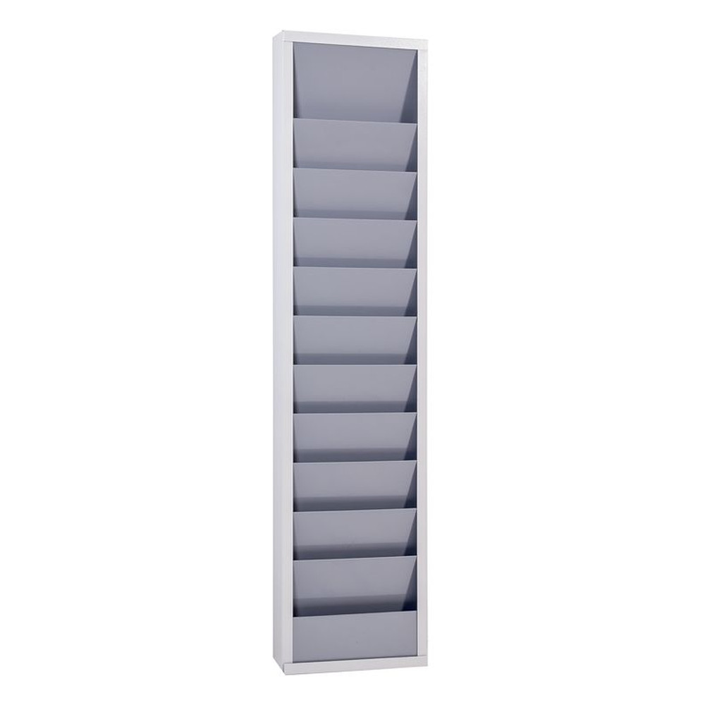EICHNER Planungstafel einreihig aus Metall, für DIN A4 Auftragstaschen, Maße: 315 x 1280 mm, Grau, Verpackungseinheit: 1 STK Produktbild img2 L