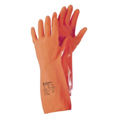 Produktbild von TEGERA® - Chemikalienhandschuhe TEGERA 2311, Kat. III, orange, Gr. 7