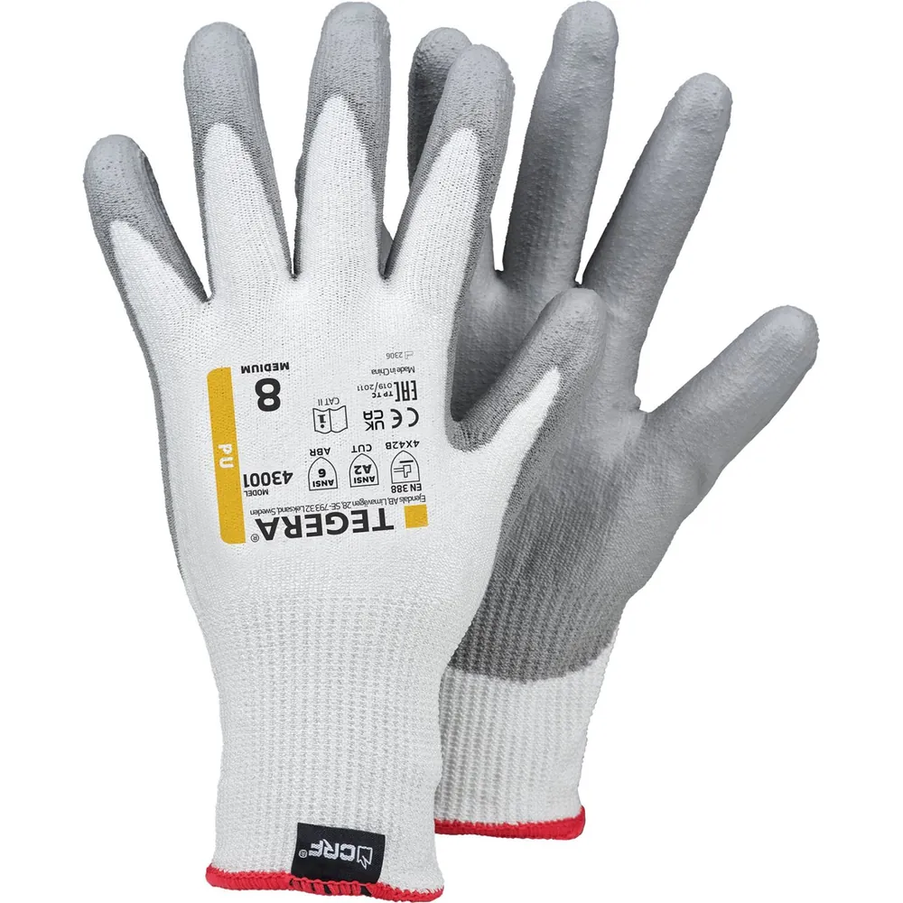 TEGERA Schnittschutzhandschuhe TEGERA 43001, Kat. II, grau/weiß, Gr. 6 Produktbild img1 L