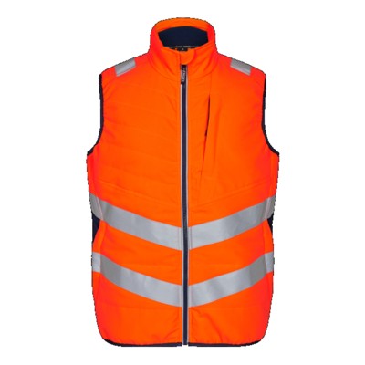 Produktbild von Engel - Safety Stepp-Innenweste 5159-158, Warnorange/Blue ink, Größe XL