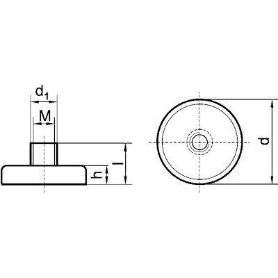 Produktbild von FORMAT - Flachgreifer-Magnet mit Gewinde 50x22mm