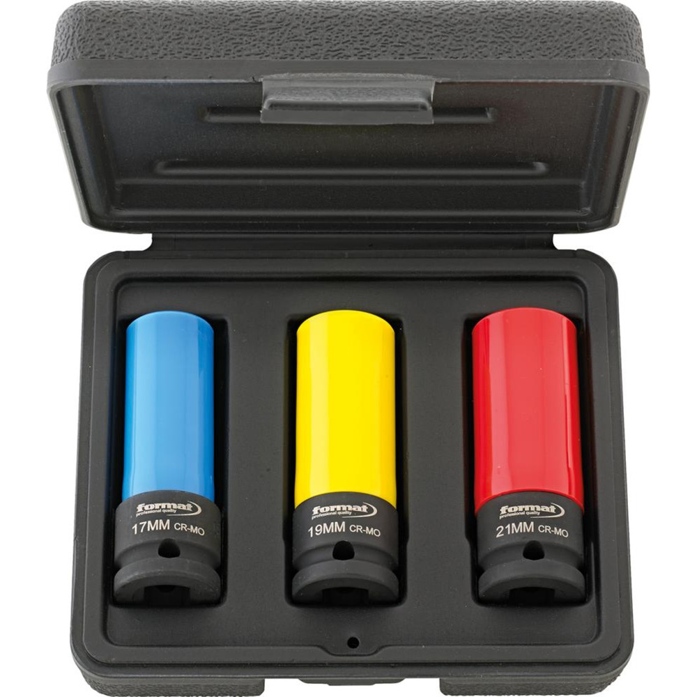 FORMAT Kraft-Steckschlüssel-Satz 1/2" 3-teilig Kunststoff-Hülle Produktbild img2 L