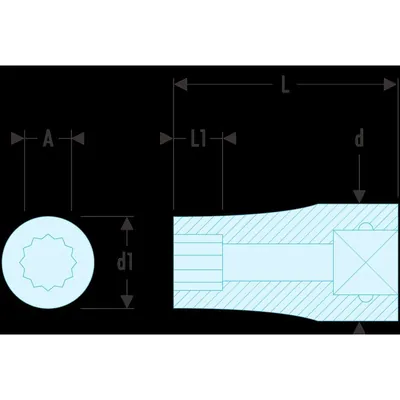 Produktbild von Facom - Steckschlüssel 3/4" 12-Kant 1.5/8" K.1P5/8B